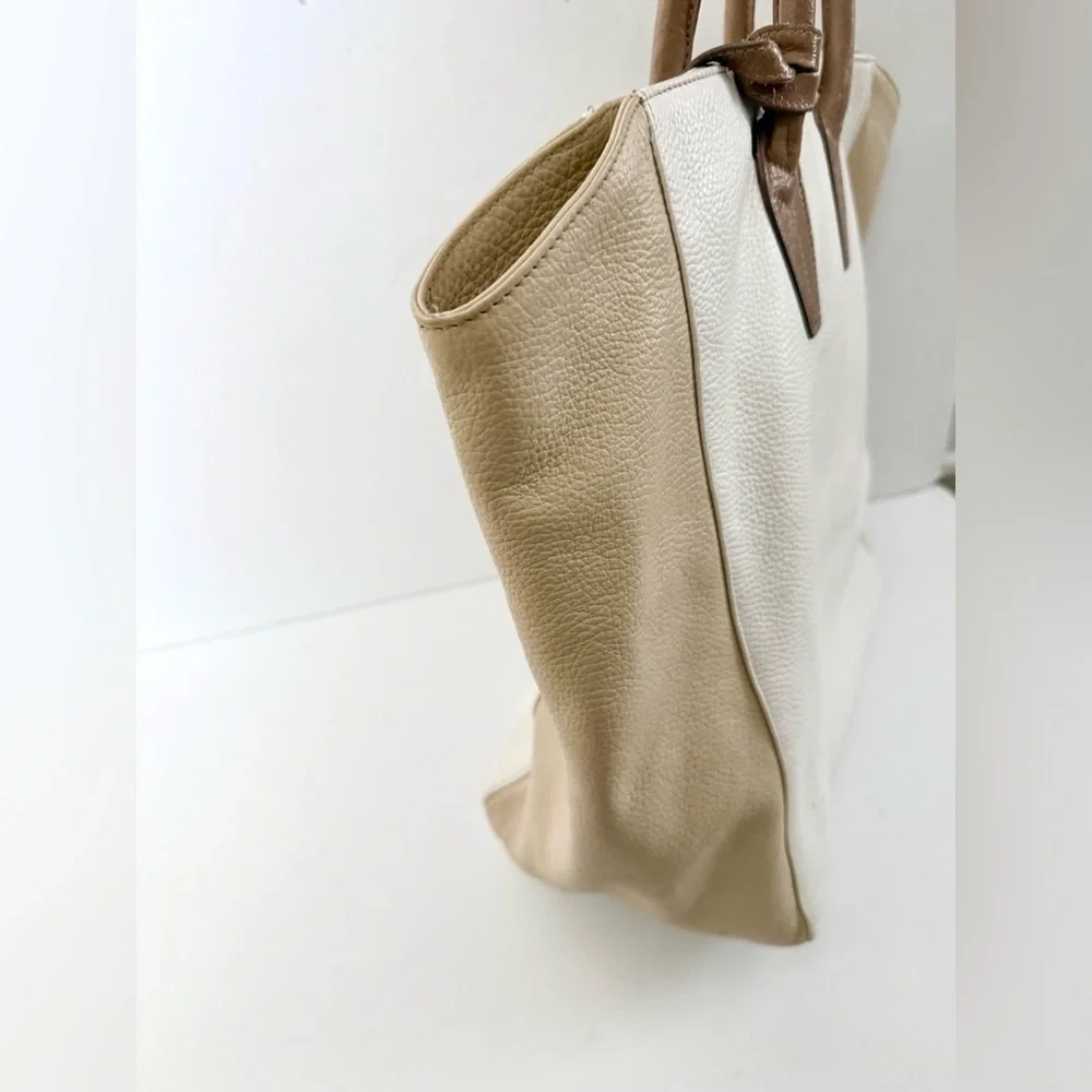 Claudia Firenze Pebble Leather Color Block Tote Bag